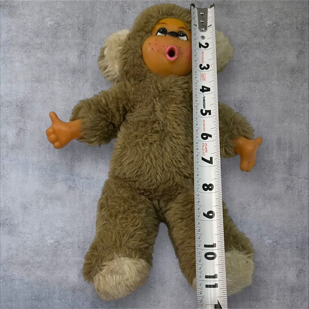 Atlanta Novelty Monkey Plush Toy Vintage Brown Rubber Face 11
